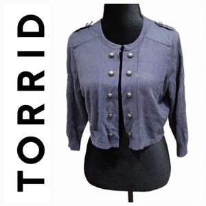 Torrid Cardigan Open Front Dark Gray Sweater Plus Size 1x